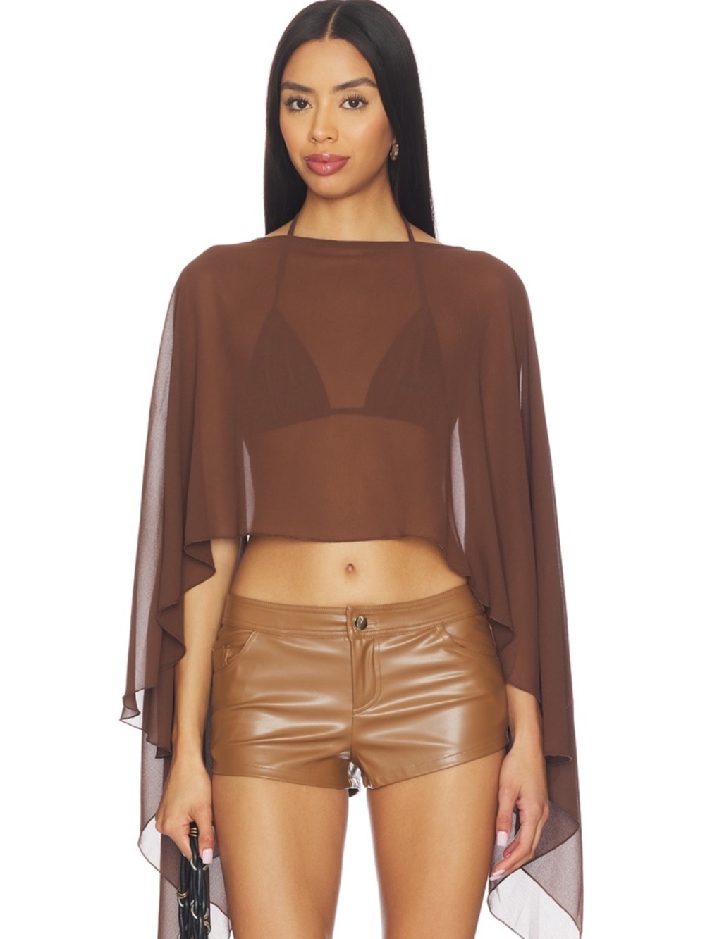 Superdown Amaya Cape Top in Brown